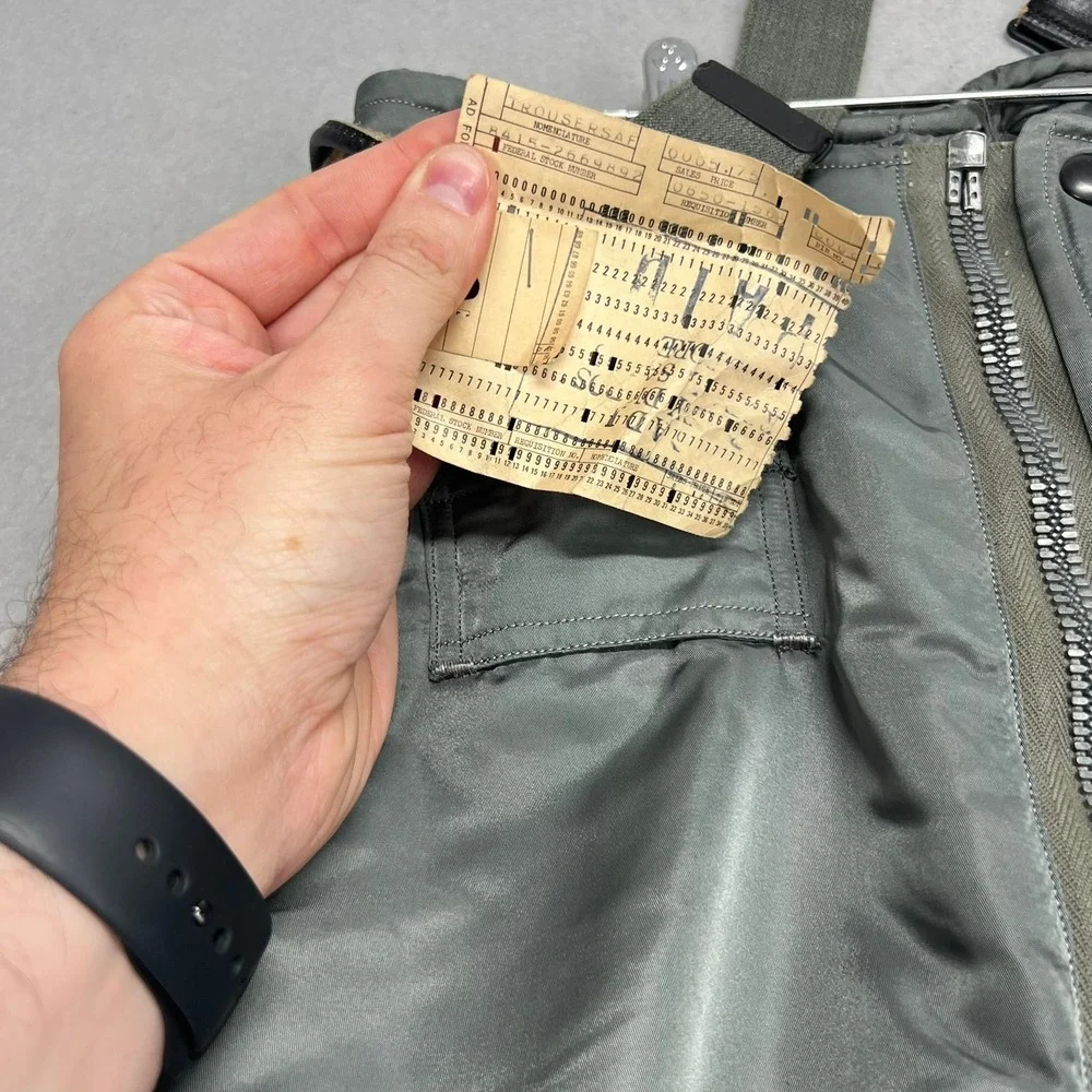 Vintage USAF Type A-11D Flying Trousers Sage Green Flight Pants 38 w/ Suspenders